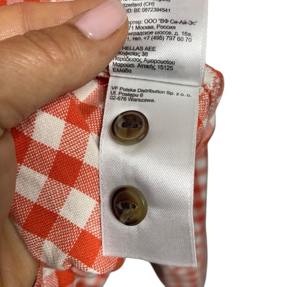 The Northface Vintage Orange and white COTTON durable button down shirt SZ-XXL - Picture 5 of 8